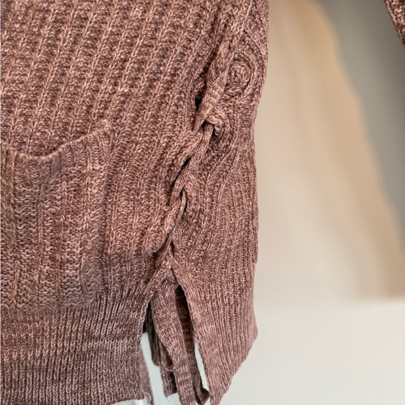 Altar'd State Mauve Ribbed Cardigan With Ties on the Sides - Picture 4 of 6